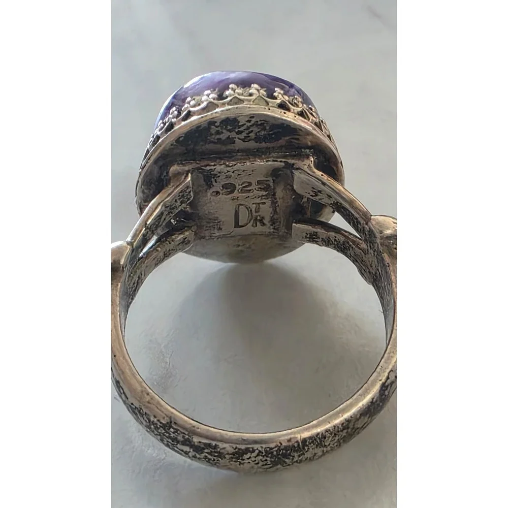Jay King DTR Sterling Silver 925 Purple Charoite Gemstone Ring Stamped